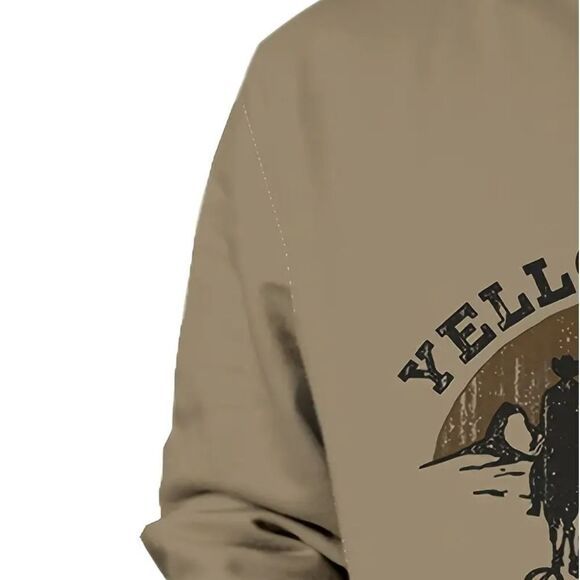 Yellowstone Dutton Ranch Polyester Knit Print Hoodie Sz L (42) - Picture 4 of 4